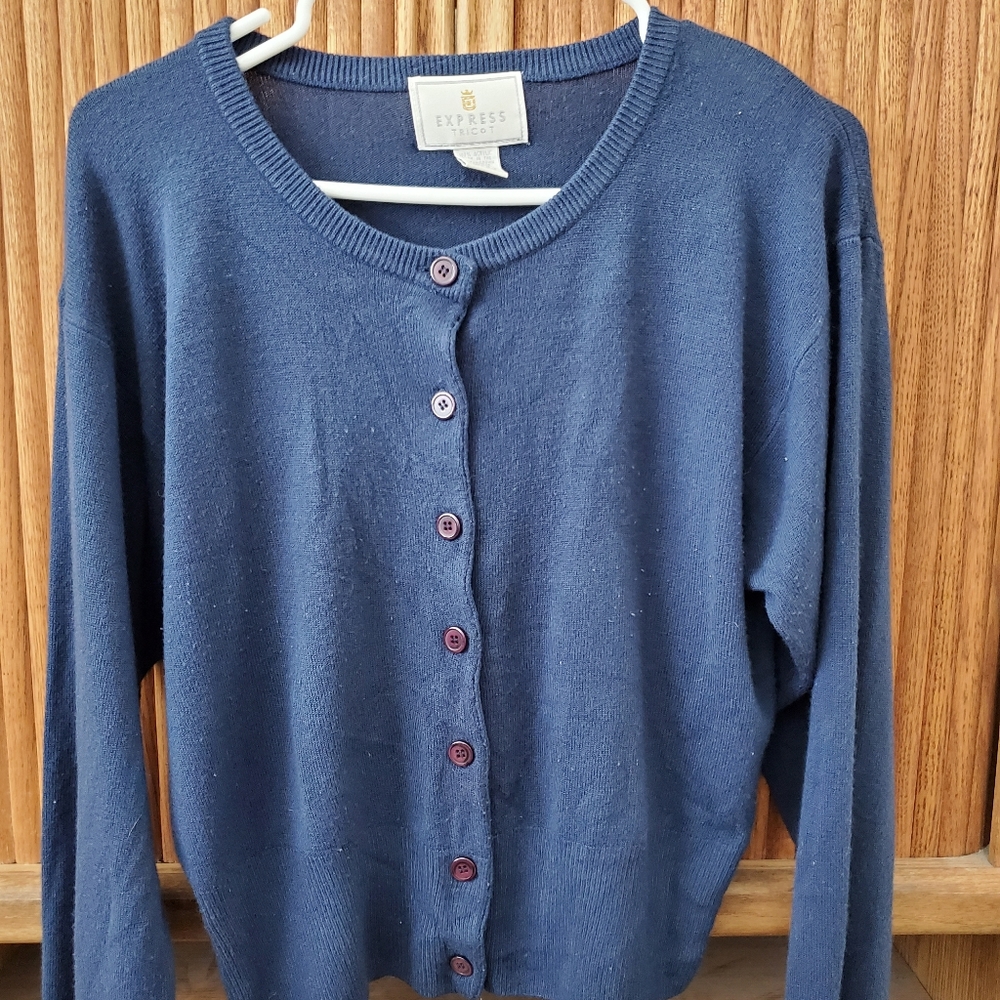 Express Navy blue button up cardigan
